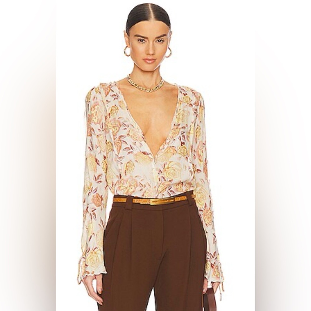 Free People Everything’s Rosy Bodysuit Tea Combo Size Small NWT